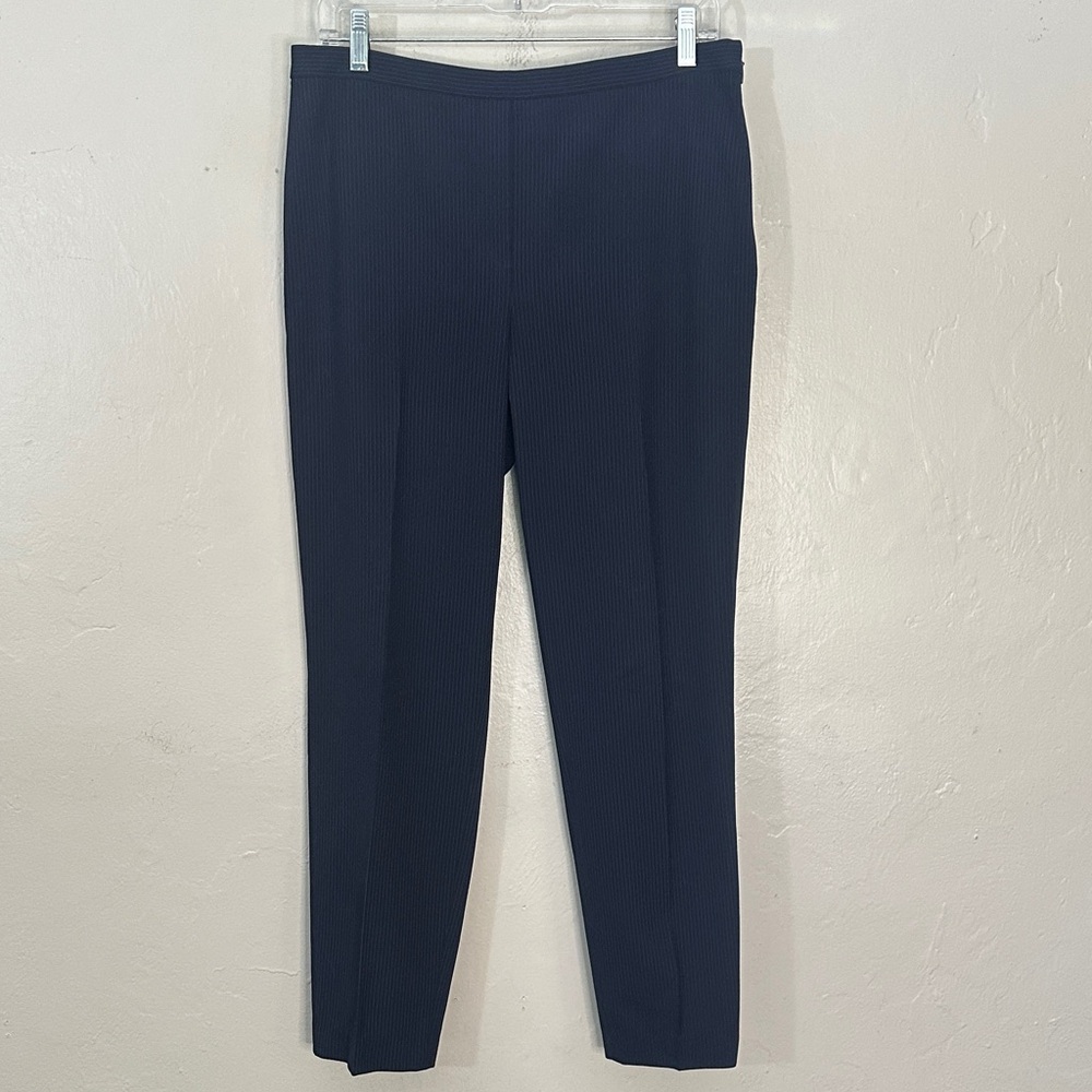 Elie Tahari Women's Navy Pinstripe Straight Leg Pants